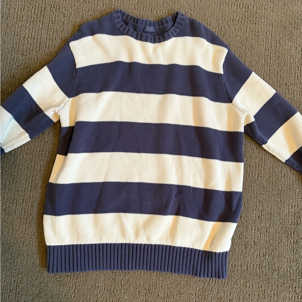 Navy and White Striped Sweater